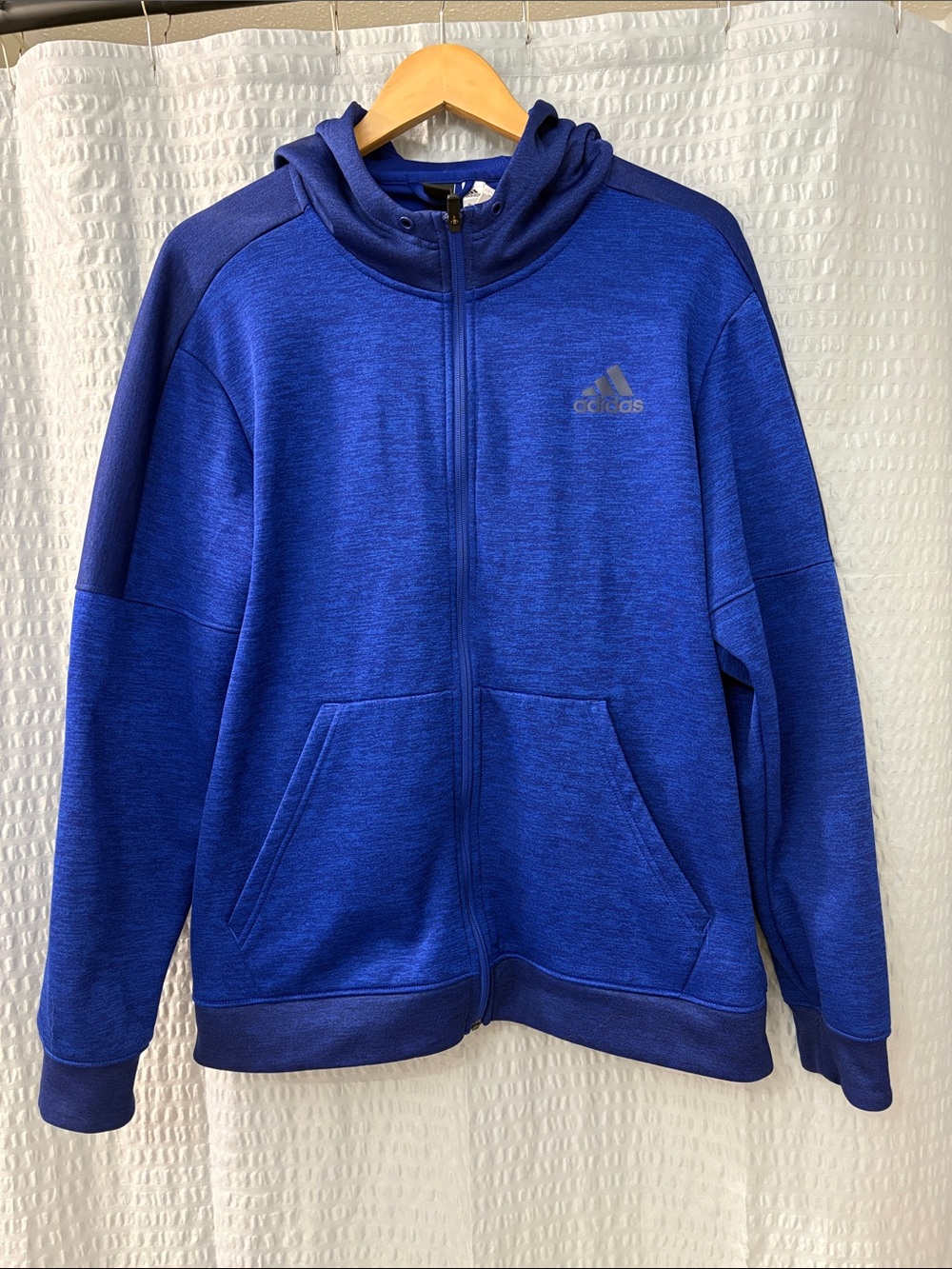 adidas Men’s Royal Blue Full-Zip Hooded Sweatshirt